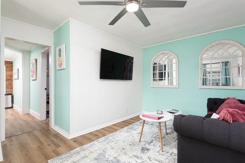 Cottage Living Room with Roku TV