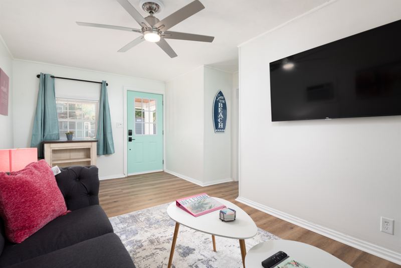 Cottage Living Room with Roku TV