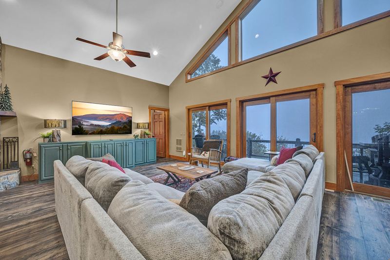 Cozy Living Room, 86-In Smart TV, Views everywhere!