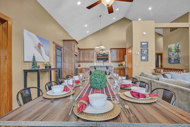 Expansive 10-person dining table