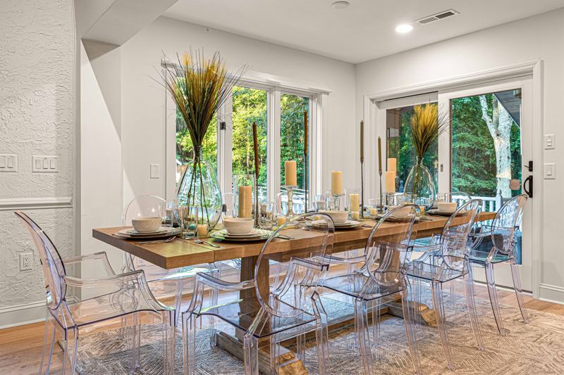 Dining Table has seating for 10 and island sits 8