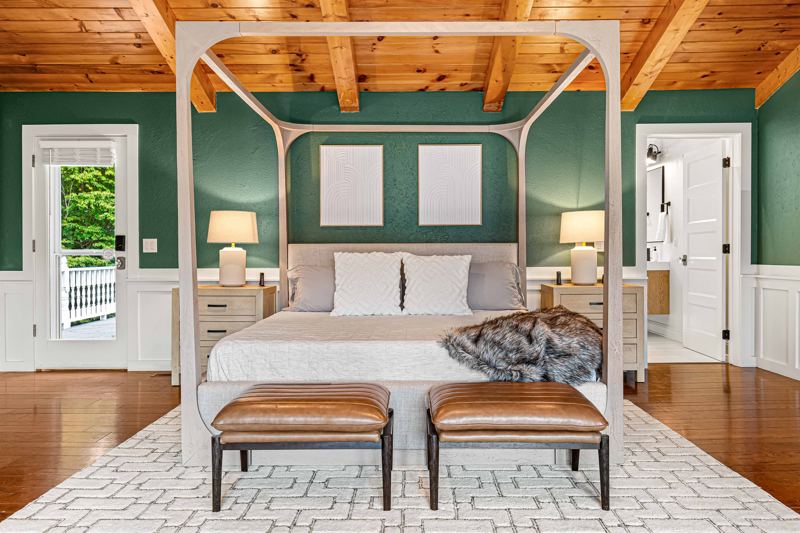 Expansive Master Bedroom with King Bed, Gas Fireplace, 65 Inch Smart TV, Sound Machine and Luxury En-Suite Bathroom