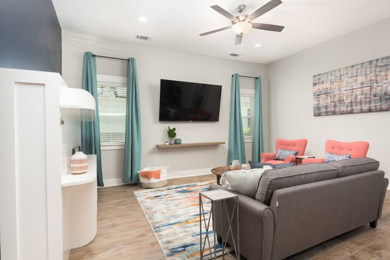 Sit down and relax and watch your favorite show or movie on our 75 inch smart TV!